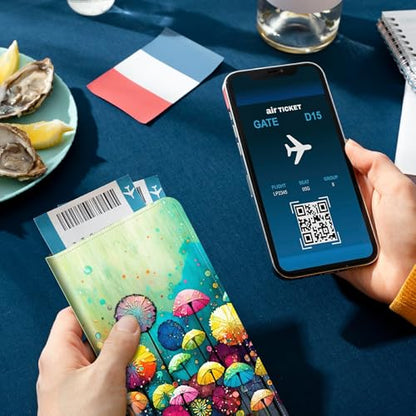 Family Passport Holder RFID,Colorful Dandelion - color: Colorful Dandelion
