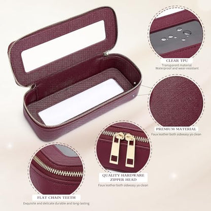 Pinkmik Makeup Brush Case, Burgundy, SLIM - color: B/Burgundy, size: SLIM