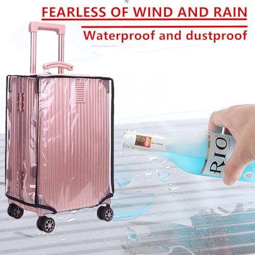 20" Clear PVC Luggage Cover Protectors Thicken Transparent Waterproof Suitcase for Spinner Wheels Suitcase - color: 20 Inch Luggage Cover