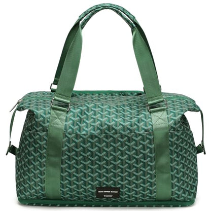 TINYAT Foldable Travel Duffle Bag - Expandable Personal Item Travel Bag,32L - color: Olive green