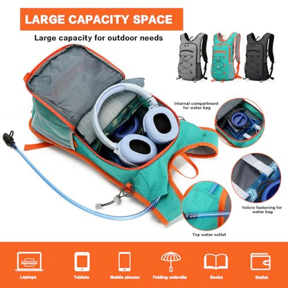 20L Hiking Backpack Lightweight Water-Resistant, Small Packable Foldable Daypack for Travel Men Women (lvse-da) - color: Lvse-da