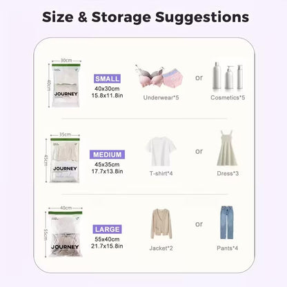 Travel Compression Bags Hand Roll No Air Pump Transparent Towels Socks Cosmetics Compact Space-Saving Suitcase Closet, 15.75inX21.65in - color: 15.75inX21.65in