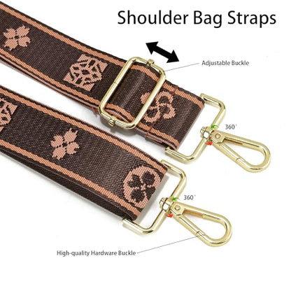 LEMEDE Purse Strap Replacement Crossbody 1.5" Wide Shoulder Strap Adjustable Straps Handbag Strap Replacement Belts - color: 38g-love-brown