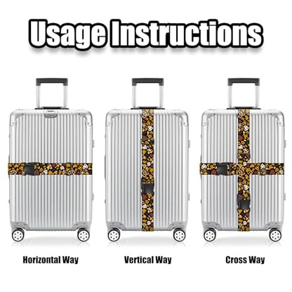 Nuxovilar Luggage Straps Set for Suitcase 1.96x90.5in Polyester - color: YLU10321, size: 1.96"x90.5"
