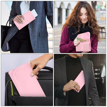 Money Organizer with Zipper,Cash Envelopes Budget Binder - color: Pink