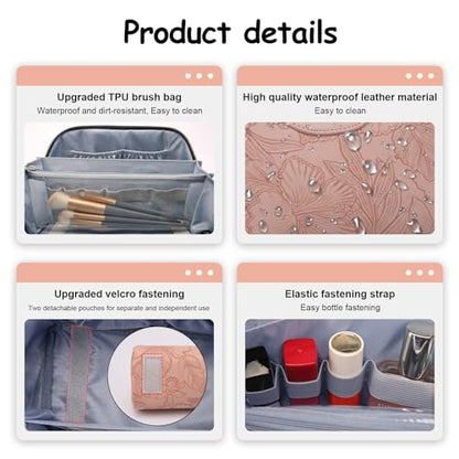 BOYATU Travel Makeup Bags Cosmetic Organizer Bag: 3-Set Make up Bag - color: 01-Z-Pink