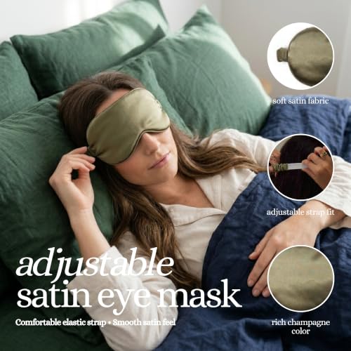Satin Sleep Mask - 2 Pack - Champagne & Martini Print - color: 2 Pack - Champagne & Martini Print