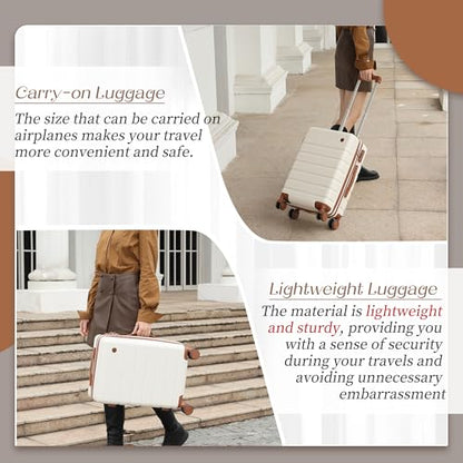 Hulsin 20-Inch Hardside Carry on Luggage Airline Approved Suitcase TSA Lock - color: Silver, size: 20-Inch