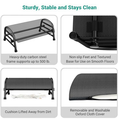 YEASHEIN Adjustable Foot Rest for Under Desk at Work, 6 Positions - Gray - color: Gray