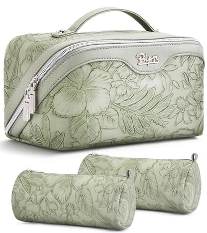 BOYATU Travel Makeup Bags Cosmetic Organizer Bag: 3-Set Make up Bag - color: 02-Light Green