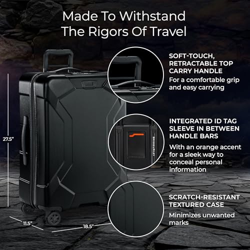 Briggs & Riley Torq Medium 27 Inch Hardside Checked Luggage, Stealth Black - color: Stealth, size: 27"