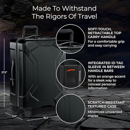 Briggs & Riley Torq Medium 27 Inch Hardside Checked Luggage, Stealth Black - color: Stealth, size: 27"
