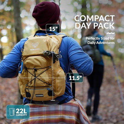 Water Buffalo Sherpa 22L Hiking Hydration Backpack, 2L Bladder - color: Navy Blue