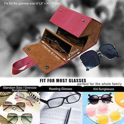Longjet Sunglasses Organizer Travel Glasses Case Eyeglasses Storage Box - color: Deep Red