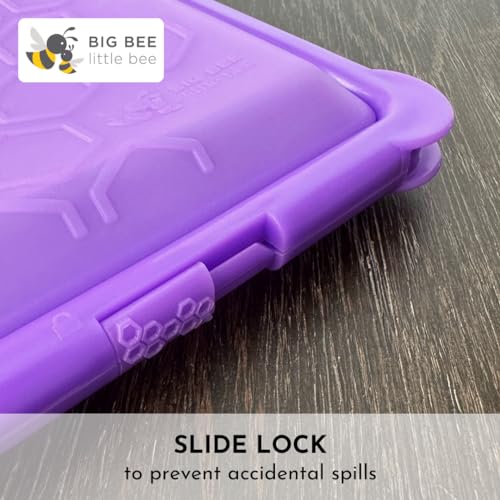 Big Bee, Little Bee SoftShell Reusable Silicone Food Storage Container - Clamshell Snap-Close Design, No Lost Lids, Easy to Clean, Compact for Travel, Meal Prep, Microwave Freezer and Dishwasher Safe - color: Aqua