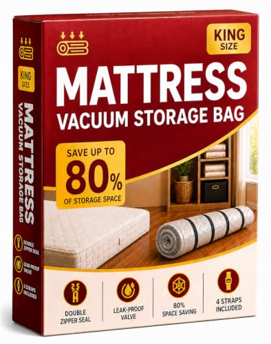 Mattress Vacuum Bag with Straps for Moving & Storage, King/Cal King - size: King/Cal-King