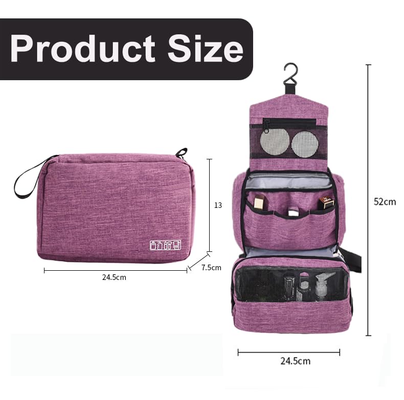 Hanging Toiletry Bag, Purple, Women or Man