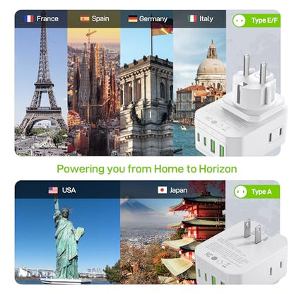 EPICKA PD 20W 2-Pack Germany France Type EF Travel Adapter, 2USB-A/2USB-C - style: 2 Packs Type EF-for Geraman&France