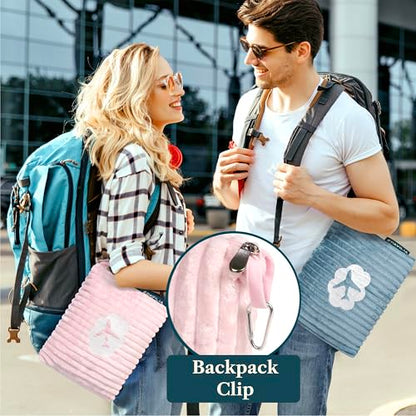 PAVILIA Travel Blanket Pillow, Soft Ribbed Fleece Airplane Blanket, Pink - color: Pink