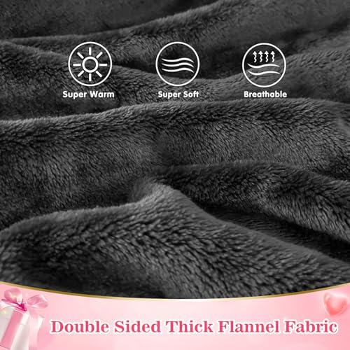 Waitu Wearable Blanket Sweatshirt Gifts for Women and Men, Warm and Cozy Giant Blanket Hoodie, Thick Flannel Blanket with Sleeves and Giant Pocket - Dark Gray - color: Dark Gray, size: Adult