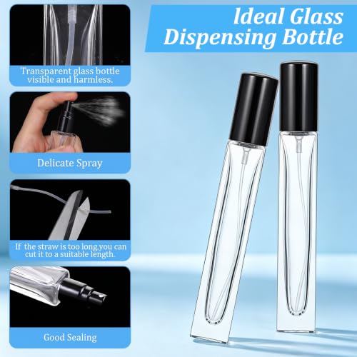 20 Pcs Refillable Perfume Spray Bottles With Glass Atomizer, 10 Ml Mini Travel Perfume Containers Empty Leak-Proof Portable Atomizer Pump Set For Cosmetic And Toiletries