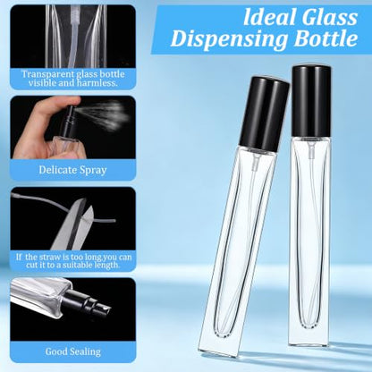 20 Pcs Refillable Perfume Spray Bottles With Glass Atomizer, 10 Ml Mini Travel Perfume Containers Empty Leak-Proof Portable Atomizer Pump Set For Cosmetic And Toiletries