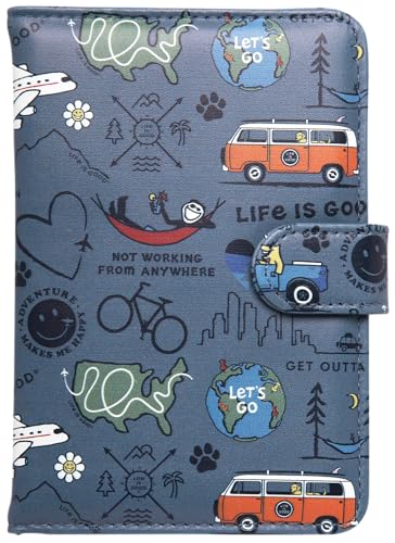 Life is Good Travel Passport Cover, Card Slots, Snap Closure - color: Love For Travel