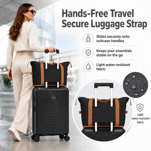 CONCEPTEN Luggage Sets 3 Piece, PP Hardshell Suitcases Set with Wheels - color: Black, size: 3 Piece Sets (21/Db/Tb)