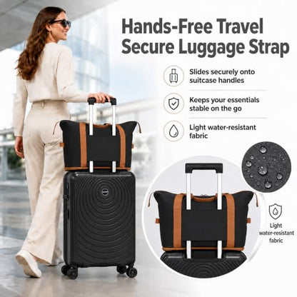 CONCEPTEN Luggage Sets 3 Piece, PP Hardshell Suitcases Set with Wheels - color: Black, size: 3 Piece Sets (21/Db/Tb)