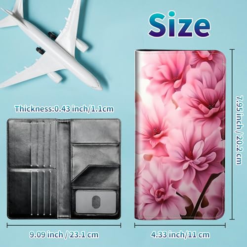 Family Passport Holder RFID,Pink Flowers - color: Pink Flowers