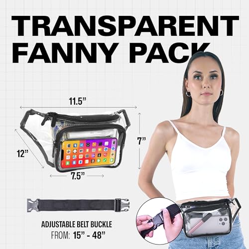 SoJourner Clear Stadium Approved Fanny Pack, Clear Transparent - color: Clear