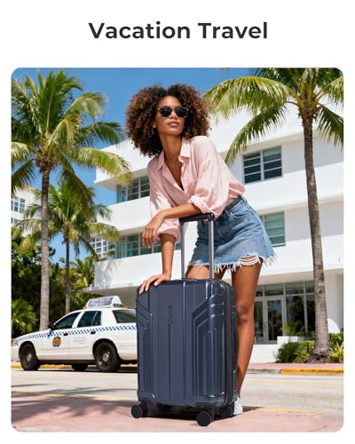 BAGSMART Expandable Carry On Luggage 22x14x9 Airline Approved, Cherry Red - color: Cherry Red, size: Expandable Carry On 20 Inch