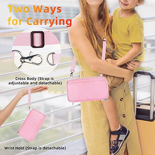 WALNEW Passport Holder for Travel Family, RFID Blocking Passport Wallet - color: Pink
