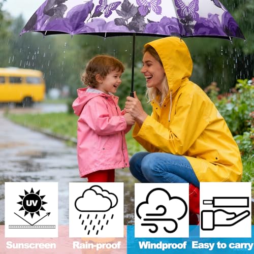Small Travel Folding Umbrella for Girl - color: TN