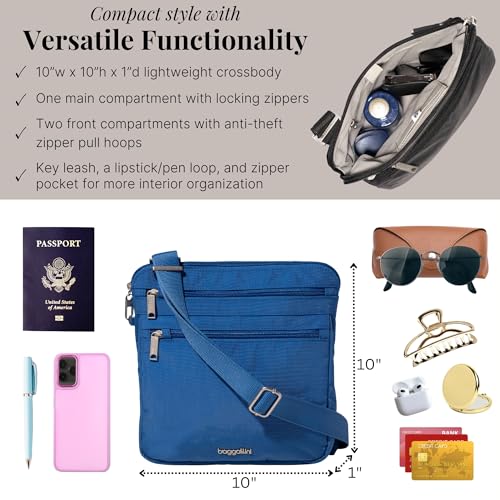 Baggallini Securtex Anti-Theft Large Crossbody - color: Lapis