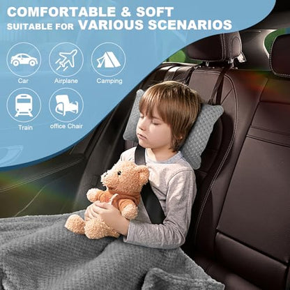 Travel Blanket Airplane Compact with Bag, Travel Essentials 3 in 1 Packable Airplane Blanket, Travel Pillow and Blanket Set, Inflatable Pillow, Luggage Sleeve & Backpack Clip (Light Grey) - color: Light Grey