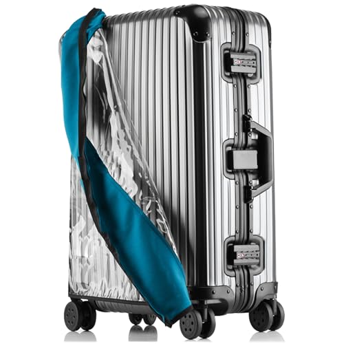 Transparent PVC Suitcase Cover, No Disassembly Required Clear Luggage Protector Suitcase Cover - color: Blue, size: 22