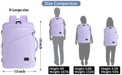 MATEIN Light Purple Carryon Backpack, 40L Airplane Approved Travel Backpack - color: Light Purple, size: X-Large