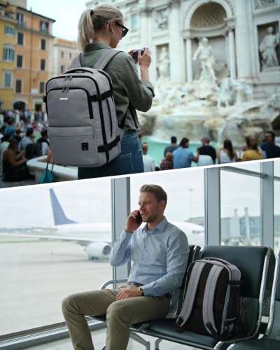 WANDF Personal Item Travel Bag 18x14x8, Carry On Laptop Backpack (Grey) - color: B-grey, size: 18x14x8