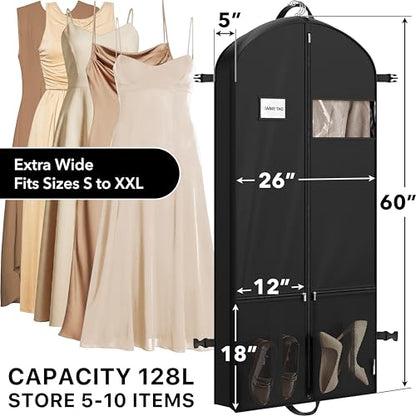 Simple Houseware 60" Travel Garment Bag with Pockets, Heavy Duty Suit Bag - size: 60-Inch Long w/ Pocket, Single