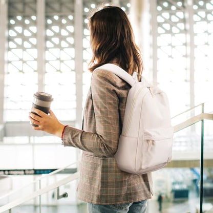 HOMIEE School Backpack Lightweight Casual Laptop Backpack Unisex Bookbag - color: Beige