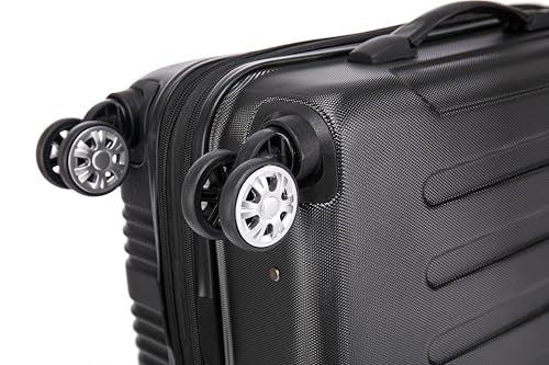 Rockland London Hardside 2 Piece Spinner Wheel Luggage Set, Carry-On 20" and Tote 14", Black - color: Black, size: 2 Piece (20"/14" Tote)