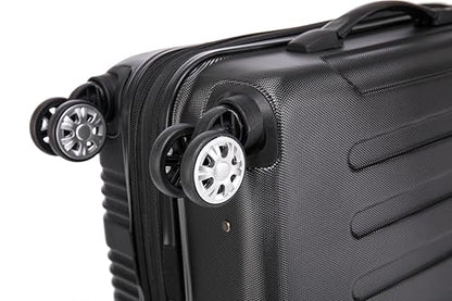 Rockland London Hardside 2 Piece Spinner Wheel Luggage Set, Carry-On 20" and Tote 14", Black - color: Black, size: 2 Piece (20"/14" Tote)