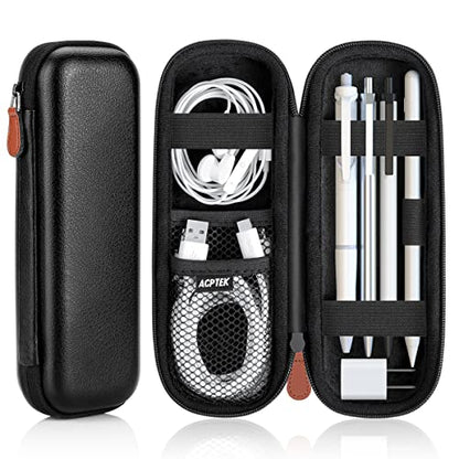 AGPTEK Case Holder for Apple Pencil, Slim PU Hard Leather Carrying Pouch - color: Black