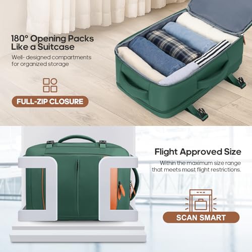 7 Piece luggage sets with YKK Zipper 20/24/28" with Backpack - color: Army Green, size: 7 piece set (20/24/28inch)