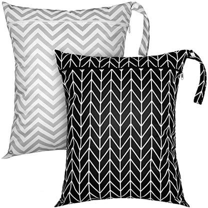 Shappy 2 Pack Wet Dry Bag Travel Laundry Waterproof,Stripe Style - style: Stripe Style