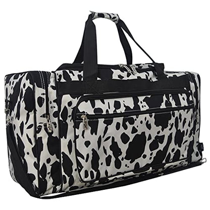 NGIL Canvas 23" inch Duffle Bag (Cow Splatter-Black) - color: Cow Splatter-Black