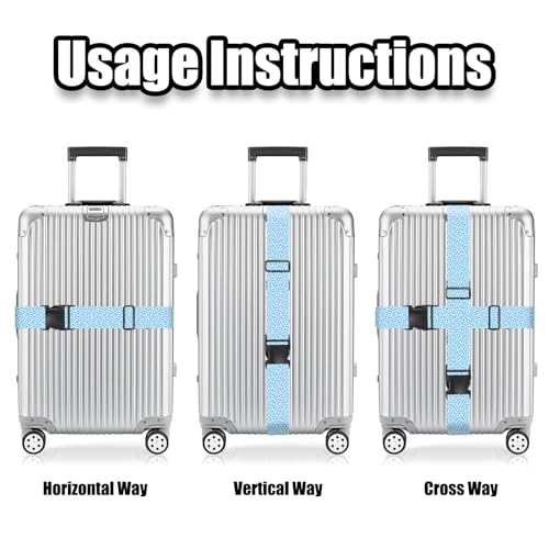 Nuxovilar Luggage Straps Set for Suitcase 1.96x90.5in Polyester - color: YCC01246, size: 1.96"x90.5"