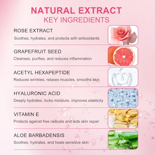 LAVONE Eye Mask, 15 Pairs Collagen Rose Eye Patches for Dark Circles, Pink - color: Dark Pink