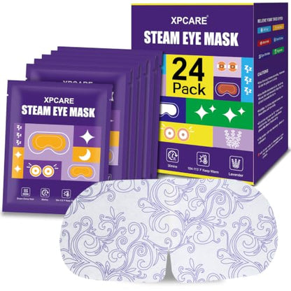 XPCARE 24 Pack Steam Eye Mask Disposable for Dry Eyes Cornea Care-Lavender - size: 1 Count (Pack of 24)
